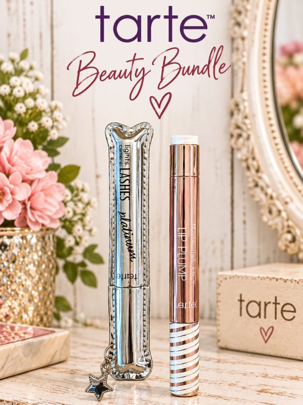 Lights, Camera, Lashes Platinum Mascara + Maracuja Juicy Lip Plump Full Size NIB